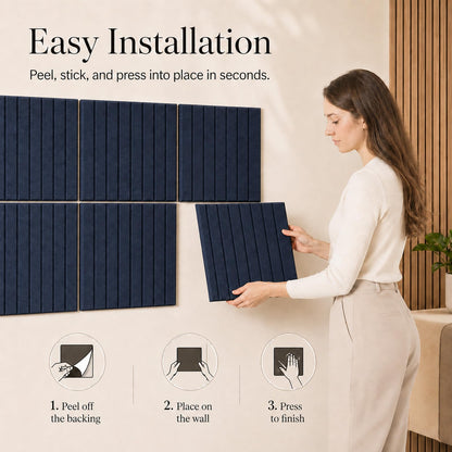 Baysola Stripe Felt Bulletin Board Panels 36 x 24 Inch Self Adhesive Wall Tiles Cork Board Alternative for Office Classroom Photos Notes 6 Pack