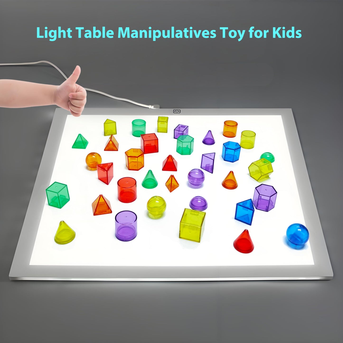 EXBEPE 3D Geometric Solids 60 Pcs for Kids Translucent Geometric Shapes for Geometry Beginnings,Light Table Manipulatives Toy Math Helper School Supplies
