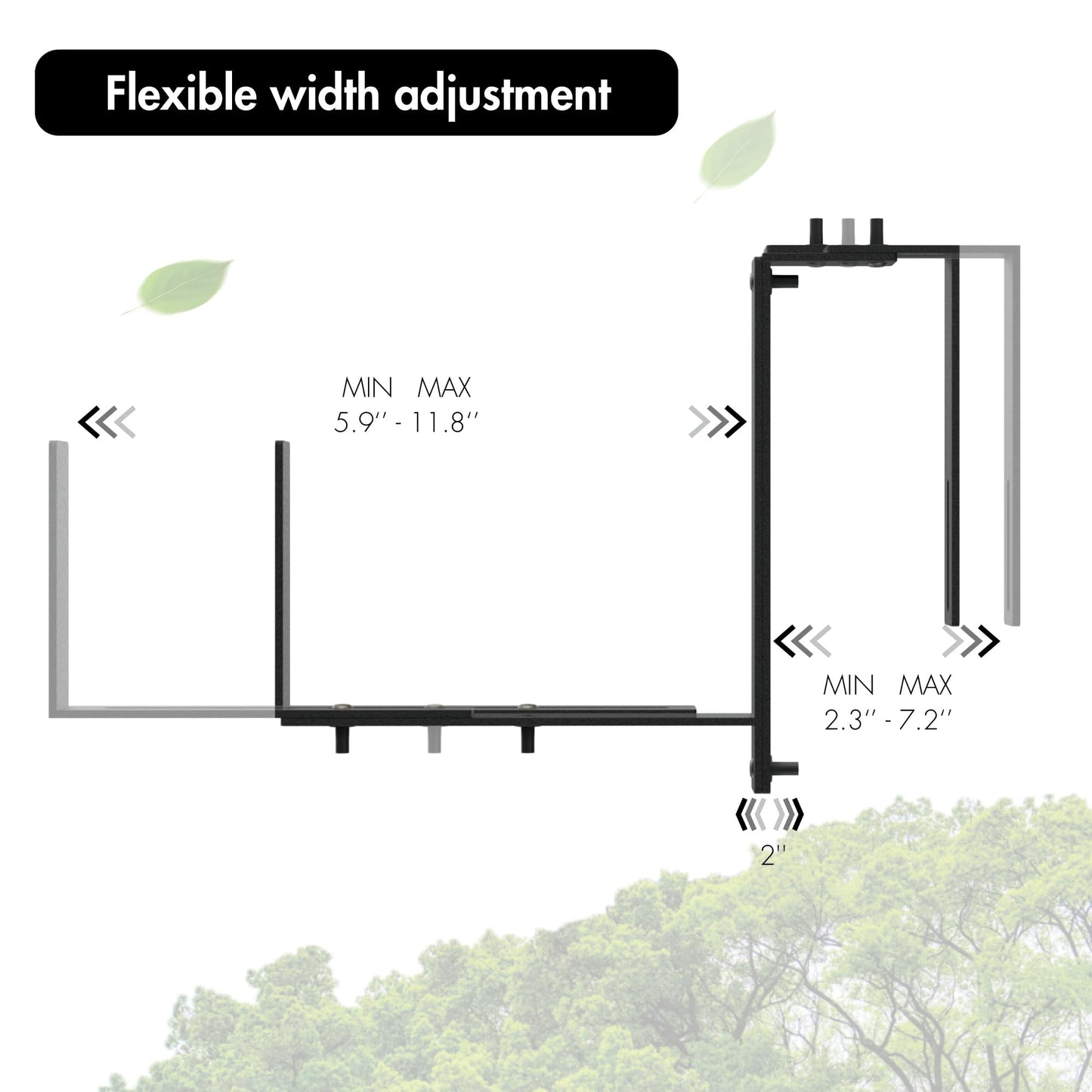 WISHCII Window Box Brackets, (5.9 to 11.8 Inches) Adjustable Planter Box Brackets, Heavy Duty Iron Flower Box Holder for Railings,- Perfect for Balconies, Fences, and Gardens (Classic Shape,4 Pack)
