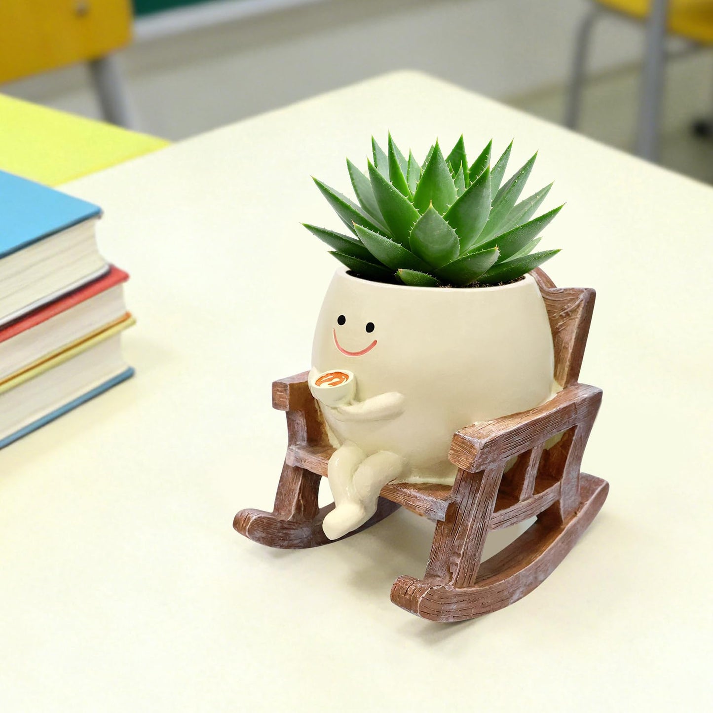 Shaddollvd Smiley Face Planter Pot,Cute Plant Pots for Indoor Outdoor with Drainage Hole,Unique Funny Flower Pot for Succulents,Plant Gifts for Mother's Day, Birthday, Christmas