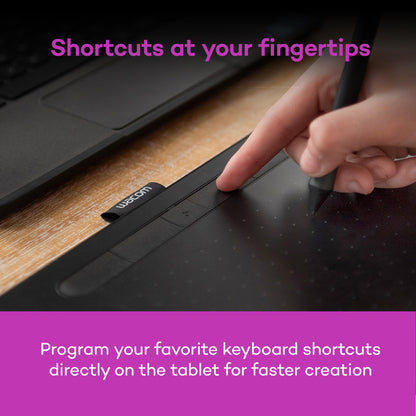 Wacom Intuos Small Bluetooth Graphics Drawing Tablet, 4 Customizable ExpressKeys, Portable for Teachers, Students and Creators, Compatible with Chromebook Mac OS Android and Windows - Black