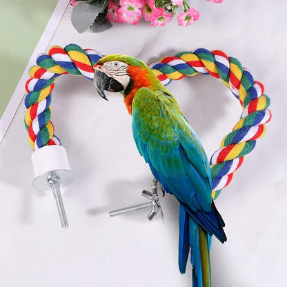 UKCOCO Bird Rope Perch - Comfy Perches for Bird Cages Natural Parrot Cotton Rope, Bungee Perch Pet Chewing Toy for Parrots Playing, Chewing or Preening (60cm/23 Inch)