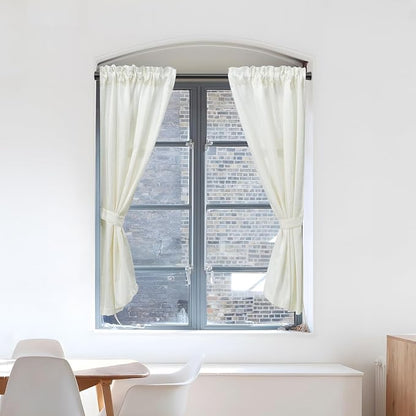 AIZESI Spring Tension Rods Adjustable Tension Curtain Rod Small Tension Rod No Drilling Expandable Spring Loaded Curtain Tension Rod?Black,45" to 77"-1Pcs)
