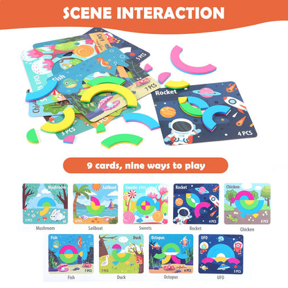 oiwmueo crabzzle Toy Crab Puzzle，2 in 1，Age 3+，Match Picture，Learning Colors，braintease，Develop Imagination，Early Childhood Education Game，Toys for Kids
