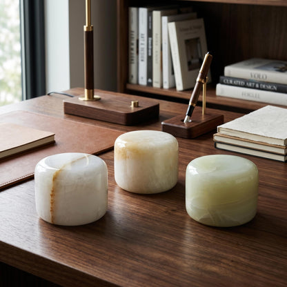 Lierlava Natural Marble Lamp, Cordless Rechargeable Marble Tap Light, 3-Way Dimmable Ambient Stone Glow Lamp, Portable Zen Decor Gift for Bedroom Desk Shelf (Granite with a Jade-Like Texture)