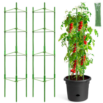 Legigo 2-Pack Tomato Cage for Garden Plant Support- Up to 63inch Garden Stakes Tomato Cage, Tomato Trellis for Potted Plants, Tomato Cages Plant Stakes for Climbing Vegetables Plants Flowers