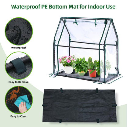 Mini Greenhouse for Indoor Outdoor: Ohuhu Tabletop Portable Green House with Waterproof Pad for Small Plants Nursery Germination, 36"x18"x33" Heavy-Duty Cover Tent Humidity Dome Seedling Accessory