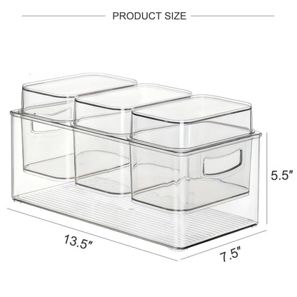 Hudgan Large Taco Bar Serving Set for Party with 3 Separate Containers, Mimosa Bar Accessories with Lids, Chilled Condiment Caddy Organizer for Salad, Fruit, Party Garnish