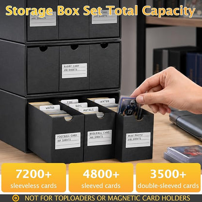 Kitoyz 8000+Trading Card Storage Boxes with 50 Card Storage Box Dividers,Baseball Footall Sport Card Storage Collection Compatible with Game Cards