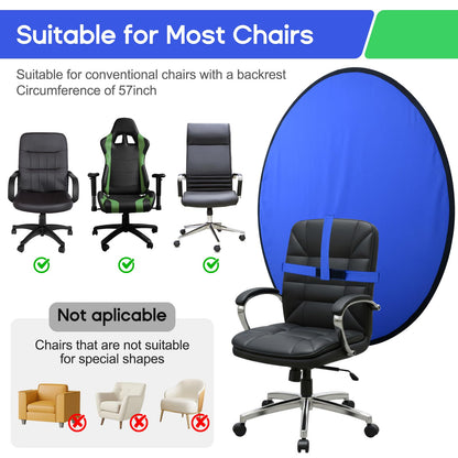 Portable Blue Green Screen Chair, 57 in Greenscreen Backdrop with Stand 2-in-1Double Sided Foldable Green Background, for Video Chats and Meetings, Photography, Photo Zoom, Streaming Games