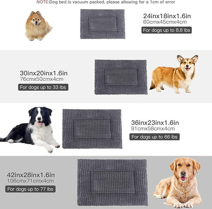 BVAGSS Reversible Dog Crate Pad, Memory Foam Pet Bed Mat, Soft Warm Machine Washable Sleeping Kennel Mattress for Small Medium Dogs XH079 (36''x23''x1.6'',Light Grey)