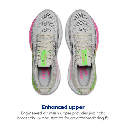 Brooks Women’s Adrenaline GTS 25 Supportive Running & Walking Shoe - Oyster/Pink/Green - 9.5 Medium