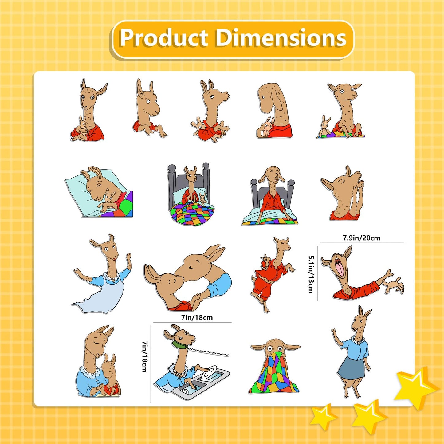 Thryvomniq Llama Llama Red Pajama Felt Story Board Pieces Preschool Storytelling Activies Felt Board Stories Interactive Learning Toys(17Felt Pieces)