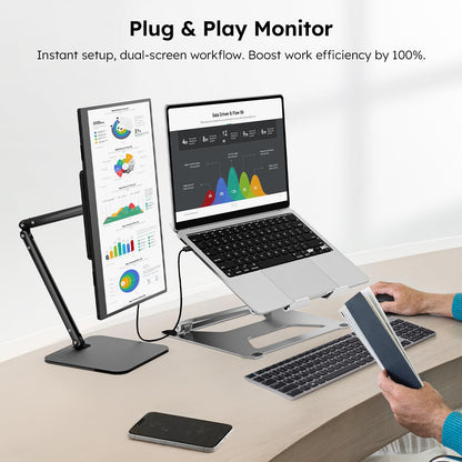Dopesplay Portable Monitor, 15.6" FHD 1080P IPS Travel Monitor for Laptop, Foldable Magnetic Stand & Carry Case Included, USB-C Screen Extender for Laptop Mac PC Phone Xbox PS4/5 Switch