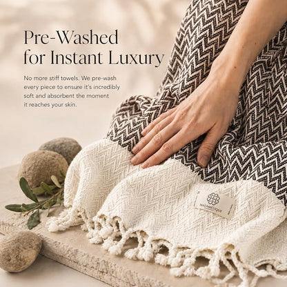 Madamelique Oversized Bath Towel 39"x71" - Pure Cotton Bath Towel for Adults - Ultra Soft & Absorbent, Sand-Free,Quick Dry Bath Sheet for Spa, Pool, Large Travel Blanket (Chocolate)