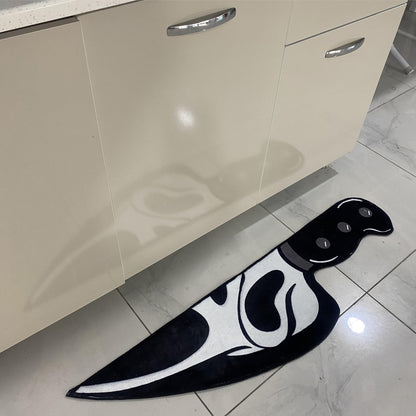 Rugendary Horror Movie Knife Shape Rug Horror Halloween Home Decorative Carpet Non Slip Machine Washable Popular Movie Mat (Ultra Soft Quality, 1x4 ft.)