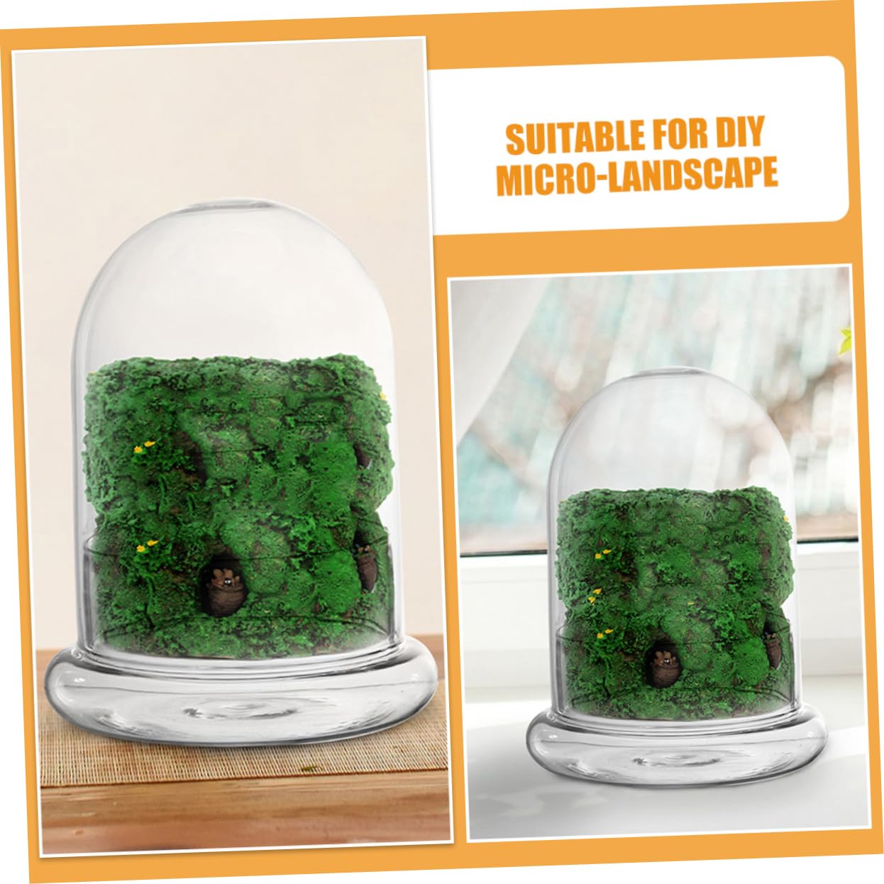 VANZACK 2pcs Moss Landscape Bottle DIY Plant Terrarium Glass Container for Indoor Home