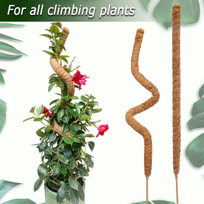Soupiar 2-Pack 28" Bendable Moss Pole for Monstera, Rust-Free Aluminum Core Plant Support Stakes, Sturdy Stakes to Train & Grow Indoor Climbing Plants Upright (13.2ft Jute Rope Included)