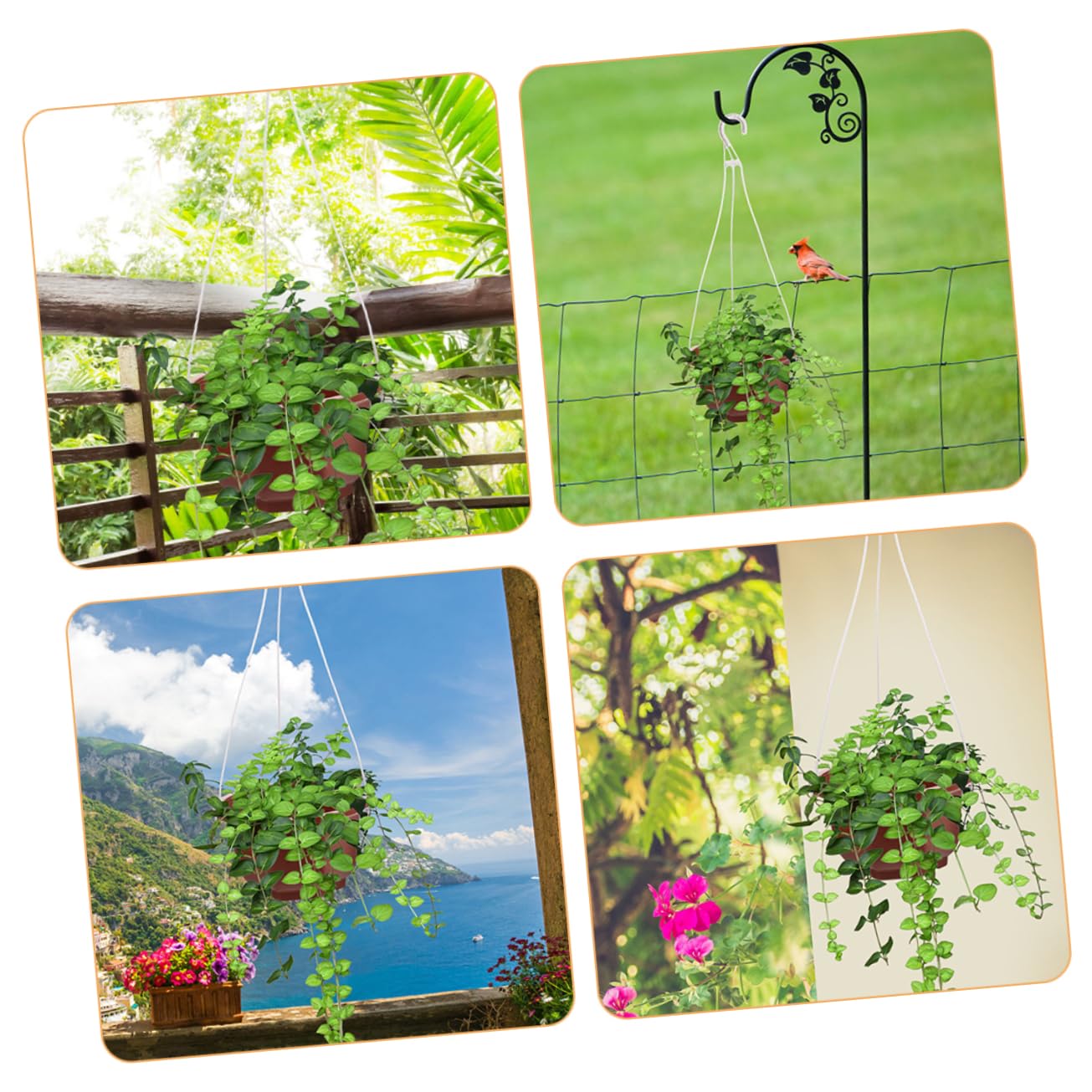 Garneck 20pcs Hanging Flower Pot Hangers Hooks for Indoor and Outdoor Use Stylish Planter Holder for Gardens Balconies and Living Rooms Elegant Design for Pothos and Plants