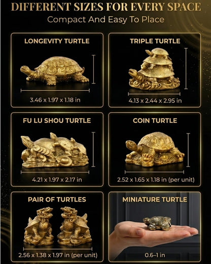 Natural Pyrite Turtle Crystal Figurine Mini Golden Tortoise Carving Feng Shui Tea Pet Sculpture Animal Ornament Gift Living Room Table Display Inspired Decor Lucky Wealth Prosperity Home Office