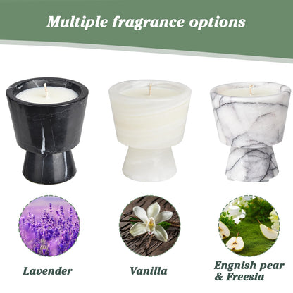 Story of Stone Marble Candle Holder | Soy Wax | Non-Toxic | Reusable Stone Jar |Votive Candle|Tealight Candle Holder|Distinctive Gift.Natural Aromatherapy for Women & Men