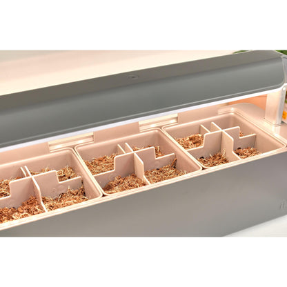 iDesign Countertop Self-Watering Plant Pot Center with Grow Light and 3 Plant Pots, Charcoal