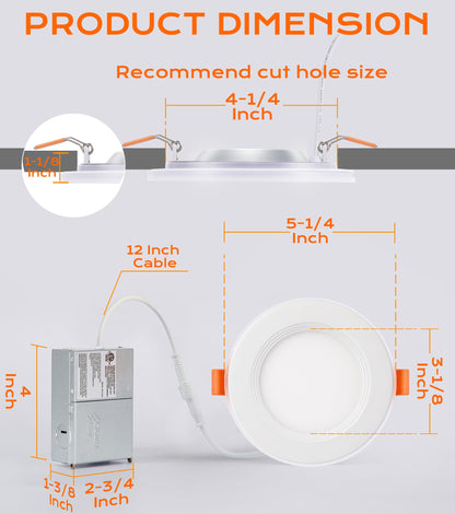 CLOUDY BAY [4 Pack] 4 Inch RGB Smart Recessed Lighting with Gradient Accent Light and Night Light,13W Recessed Lights Ultra-Thin Can-Killer Downlight, Compatible with Alexa and Google Home Assistant