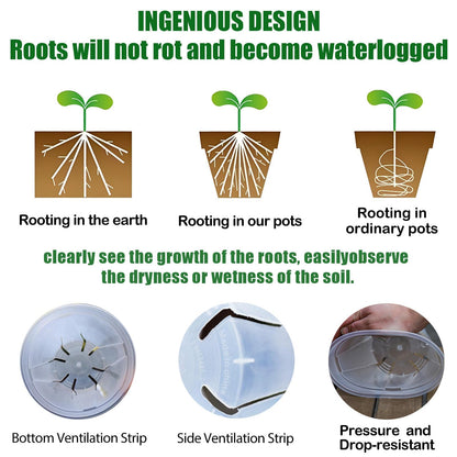 onaner 4/5/6/7 Inch Plastic Plant Pots for Plants with Drainage Holes,8 Pack Nursery Pots and Transplanting Tool Set Including Loosening Fork,Transplanting Trowel,Dibber for Indoor Outdoor Gardening
