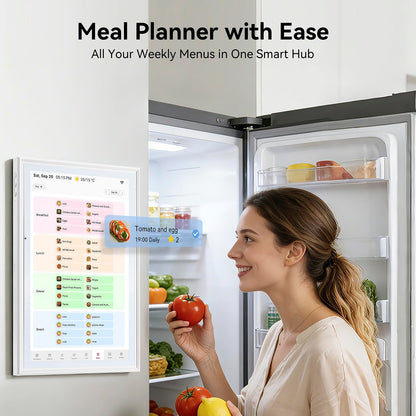 15.6 Inch Digital Calendar，Smart Touchscreen Interactive Display for Family Schedules，Chore Charts, Achievement Rewards,Meal Planner, to Do List，Wall & Desk Mount Smart Electronic Planne