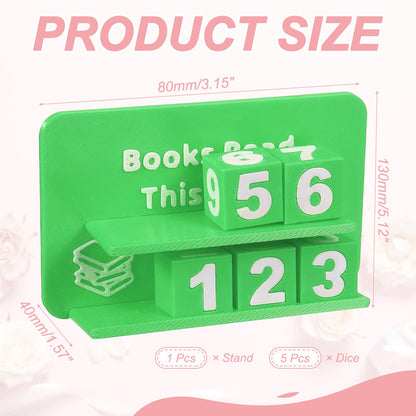 PATIKIL Books Read This Year Tracker, 3D Reading Challenge Counter Sign Library Bookshelf Decor Reading Challenge Number Up to 999 Books Gift for Reader Book Lovers Teachers, Green