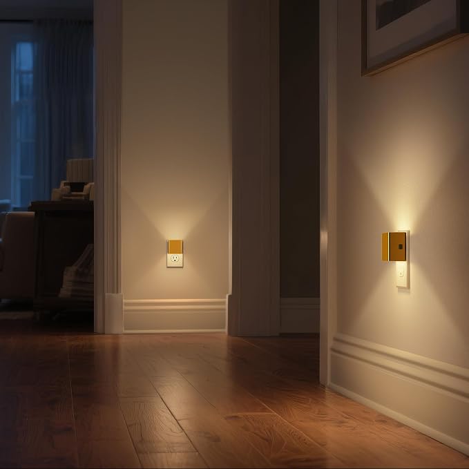 DORESshop LED Night Lights Plug into Wall [2 Pack], Plug in Nightlight, 3 Level Brightness Adjustable Night Light, Dusk to Dawn Sensor, Nightlights for Adults, Bedroom, Bathroom, Hallway, 3000K