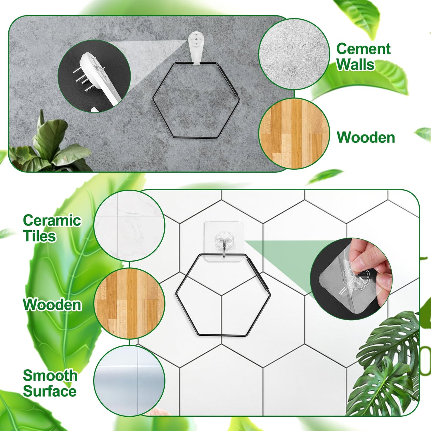 Hysagtek Chain Trellis for Climbing Plants Indoor & Outdoor, 18 Pcs Plant Trellis with Connect-Hooks, No-Trace Nails & Wire Ties, DIY House Plant Accessories for Monstera, Pothos, Ivy, Wisteria