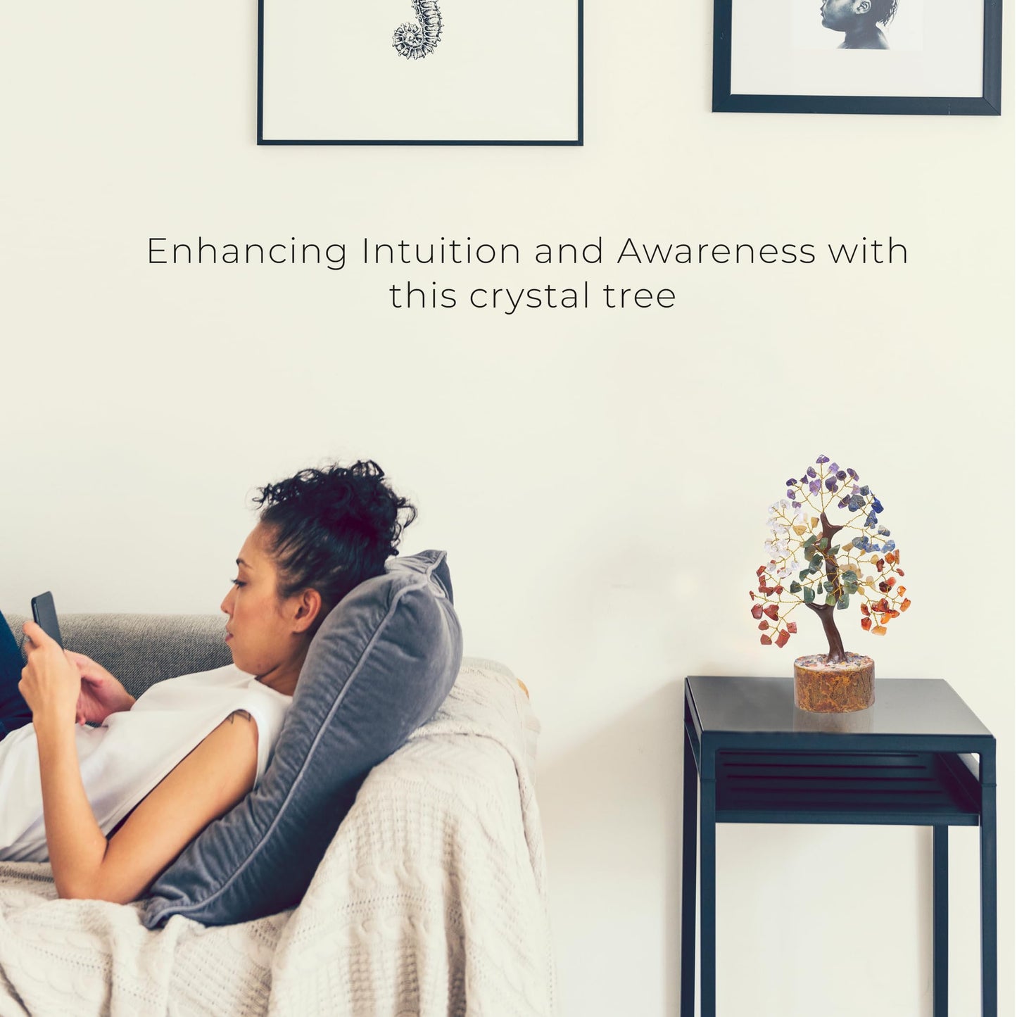 PYOR Chakra Tree, Crystals, Shelf Decor, Spiritual Gifts, Office Decor for Women, Crystal Tree of Life, House Warming Gifts