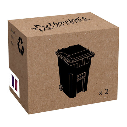 Thornton's Office Supplies Desk Pen Holder - Tiny Curbside Garbage Trash and Mini Recycle Can Set - Cool Plastic Pencil Cup Storage and Organizer - Small Toy Bin for Kids and Adults (Pink/Purple)
