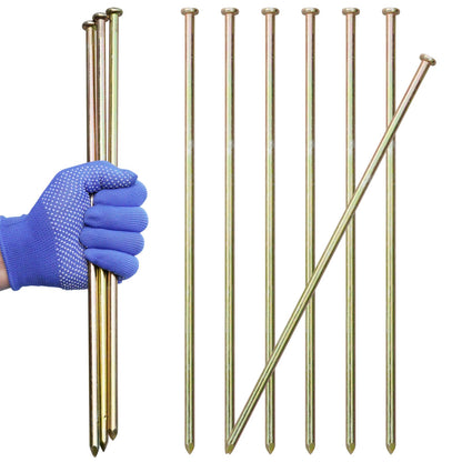 EISENSP 10 Pcs 16 Inch Landscape Stakes, Heavy Duty Galvanized Rebar Stakes for Paver Edging, Weed Barrier, Floor Covering, Artificial Turf, Camping Tent and More
