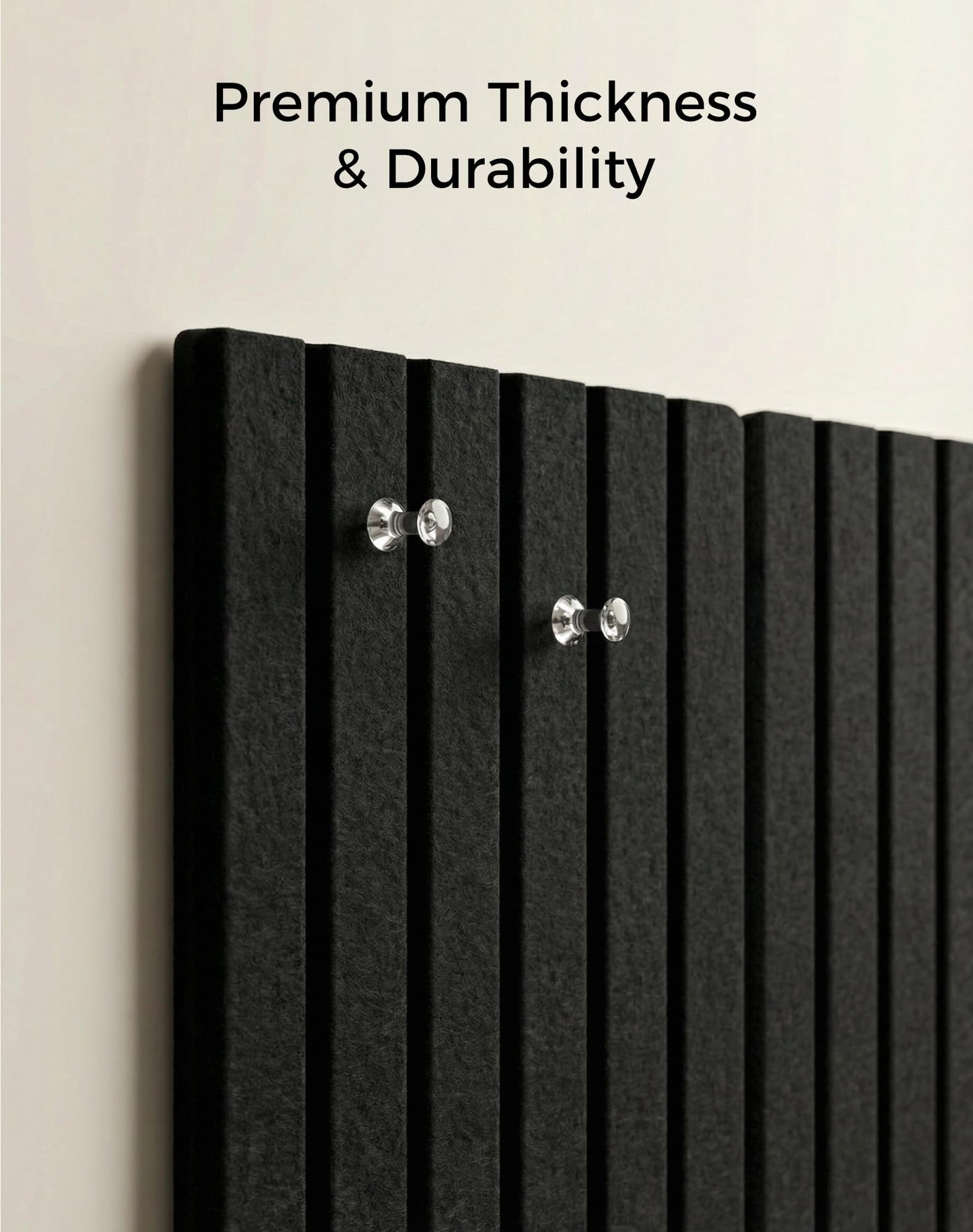 Aothia 12-Pack Felt Bulletin Board Tiles 48"x36", Modular Pin Board for Smooth Walls, Cork Board Alternative for Notes & Photos, 0.35" Thick, 70 Adhesive Tabs & 40 Pins, Black