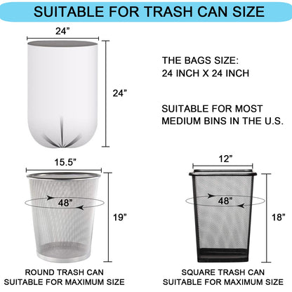 7 Gallon Trash Bags - 15 Micron Thick Strong Wastebasket Trash Can Bag for Office Home Kitchen, Clear Medium Size Garbage Bags, 105 Count