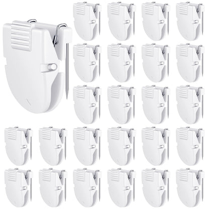 Feifeiya 25 Pcs Cubicle Clips Fabric Panel Cubicle Accessories Fabric Partition Panel Wall Clip Office Photos Wall for Notes Memos Standard Size, 40-Sheet Capacity (White)