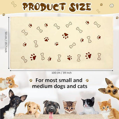 Irenare 12 Pack Dog Bath Towel Set 20'' x 39'' Microfiber Towels for Drying Dogs, Dog Drying Grooming Towel Absorbent Quick Soft Cat Shower Essential for Small Medium Puppy Pet (Beige)