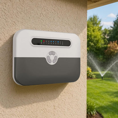 Smart Sprinkler Controller, 8 Zone WiFi Irrigation Controller with APP Control, Indoor Outdoor Automatic Water Timer, Weather-Based Skip & Custom Schedules, Easy DIY Installation