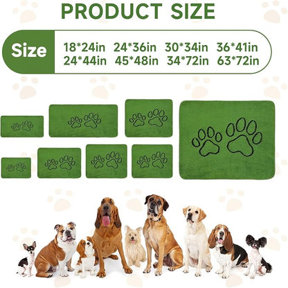 Homimp Washable Pee Pads for Dogs, 2 Pack Super Absorbent Reusable Puppy Pads,Green Long Wool Fake Grass for Potty Training, Upgrade Non-Slip and Leak-Proof,Floor,Couch,Bed and Crate,Green 34"×72"