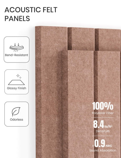 Felt Bulletin Board Tiles -28"x18" with 40 Adhesive Tabs, Cork Board Alternative for Office Decor, Push Pin Board Wall Organizer 6-Pack (Terracotta)