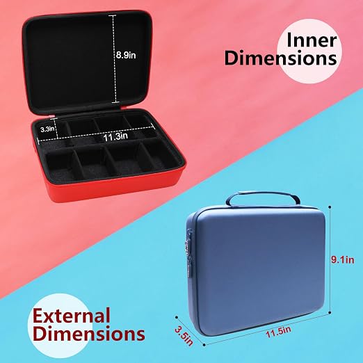 L LTGEM Card Game Case Compatible with Cards Against Humanity/Magic the Gathering/UNO/Pokemen/Baseball/Football Cards 2500+, Trading Card Storage Box with 6 Dividers and Shoulder Strap, Sky Blue