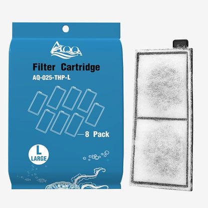 AQQA 8 Pack Aquarium Replacement Filter Cartridge Fish Tank Filter Cartridge for Aquarium Internal Filter (Large)