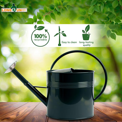 Galvanized Iron Watering Can for Indoor Plants, Oval Watering Cans for House Plant Garden Flower, Long Spout Water Can for Outdoor Watering Plants 9.46L 2.5 Gallon