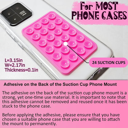 Suction Phone Case Mount, Silicon Adhesive Phone Accessory for iPhone and Android, Hands-Free Fidget Toy Mirror Shower Phone Holder, Tiktok Videos and Selfies Blue