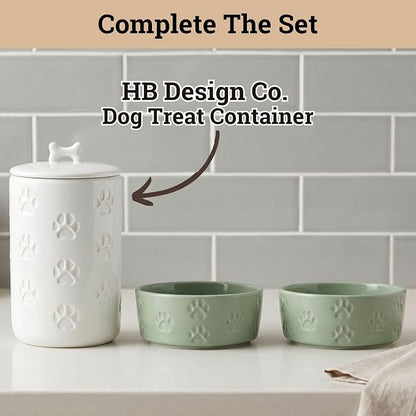 Ceramic Dog Bowl Set of 2 with Anti-Skid Base - 5" Wide x 2" Tall Ceramic Dog Bowls for Small Dogs - 2 Cup Capacity Food and Water Bowls for Dogs - Rubber Bottom Pet Bowl Set of 2 for Small Pets