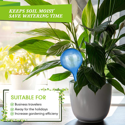 Pinkunn 36 Pcs Plant Watering Globes Plastic Self Watering Bulbs Automatic Plant Watering Devices Self Watering Planter Insert Small Plant Waterer for Garden Indoor and Outdoor Plants Flowers (Blue)