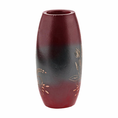 AeraVida Bold and Vibrant Flower Garden Red Mango Tree Wood Flower Vase | Hand-Carved Decorative Wooden Vase for Home or Office | Rustic Nature-Inspired (3 in (Diameter) x 6 in (Tall), 2, 2)