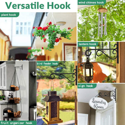 12 Inch Hanging Plant Bracket, Thick Solid Steel Wall Mount Bracket for Heavy Duty Decorations, Rust-Resistant Plant Hanger Hook for Planters, Wreaths, Fruit baskets, Wind Spinners, Lights, Lanterns